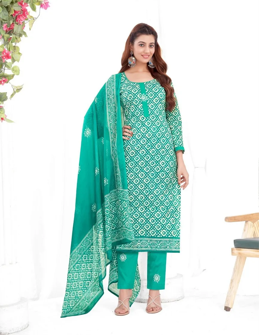 Baalar Battik Special Vol 3 Unstitched Cotton Straight Salwar Suit Summer Wear