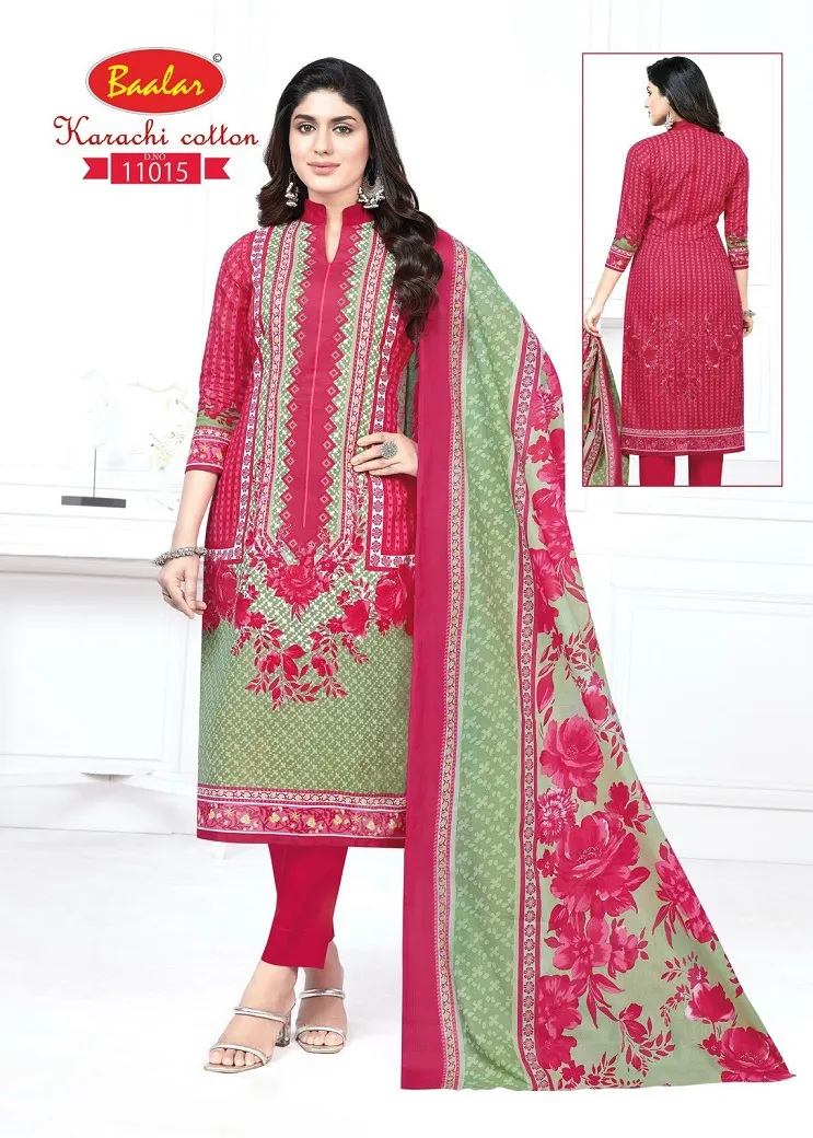 Baalar Karachi Cotton Vol 11 Lawn Cotton Printed Suits For Summer Wear Pakistani Style Print