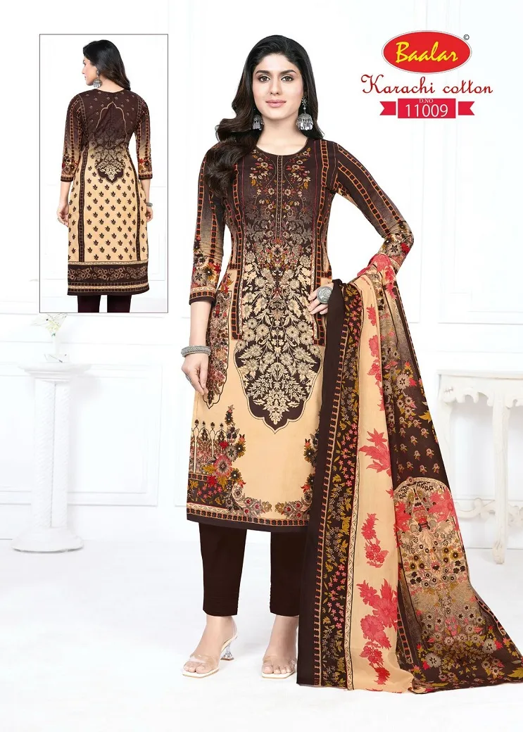 Baalar Karachi Cotton Vol 11 Lawn Cotton Printed Suits For Summer Wear Pakistani Style Print