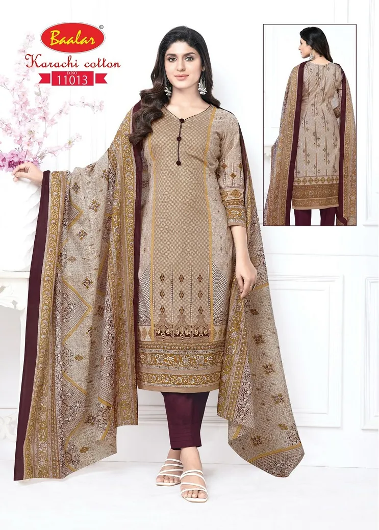 Baalar Karachi Cotton Vol 11 Lawn Cotton Printed Suits For Summer Wear Pakistani Style Print