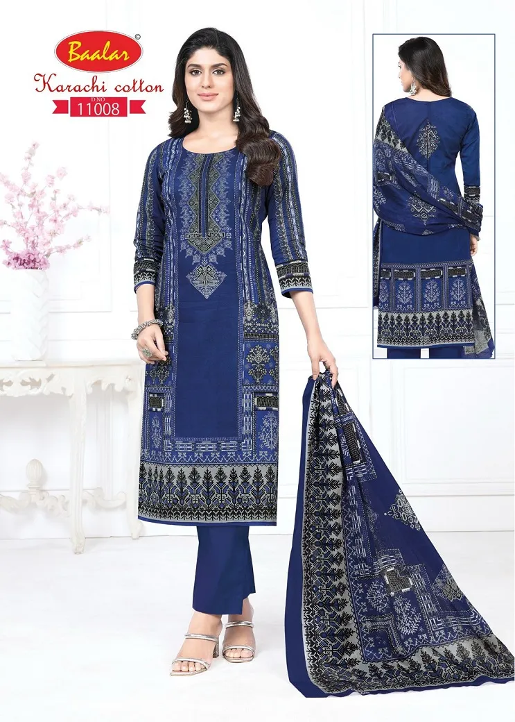 Baalar Karachi Cotton Vol 11 Lawn Cotton Printed Suits For Summer Wear Pakistani Style Print