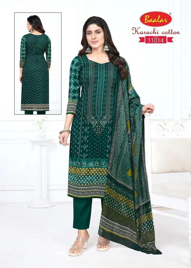 Baalar Karachi Cotton Vol 11 Lawn Cotton Printed Suits For Summer Wear Pakistani Style Print