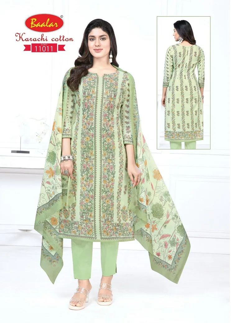 Baalar Karachi Cotton Vol 11 Lawn Cotton Printed Suits For Summer Wear Pakistani Style Print
