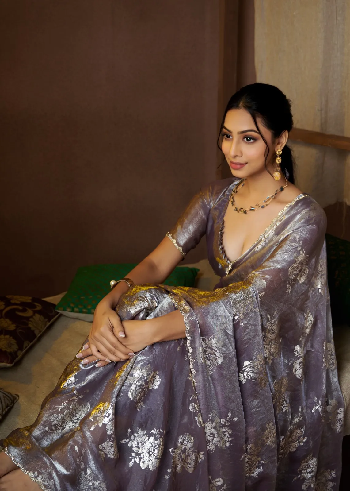 Classic Royal Colors Handwork Designer Sarees Mehek