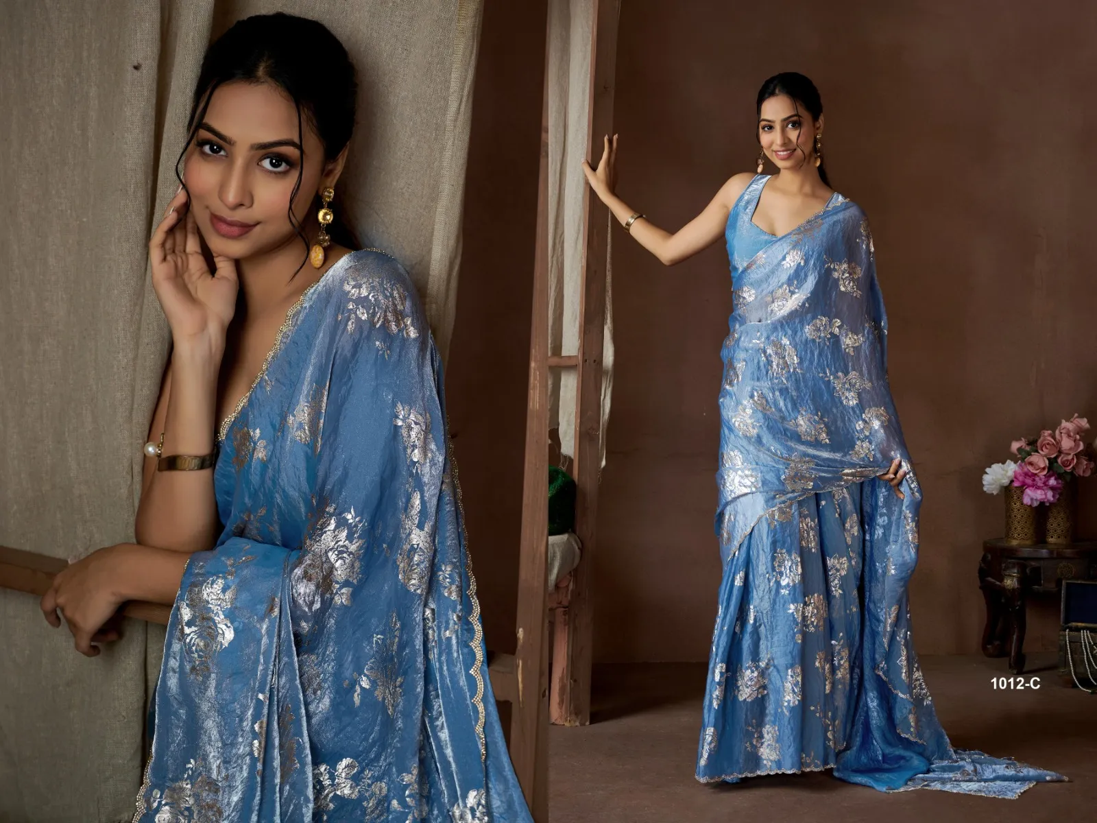 Classic Royal Colors Handwork Designer Sarees Mehek