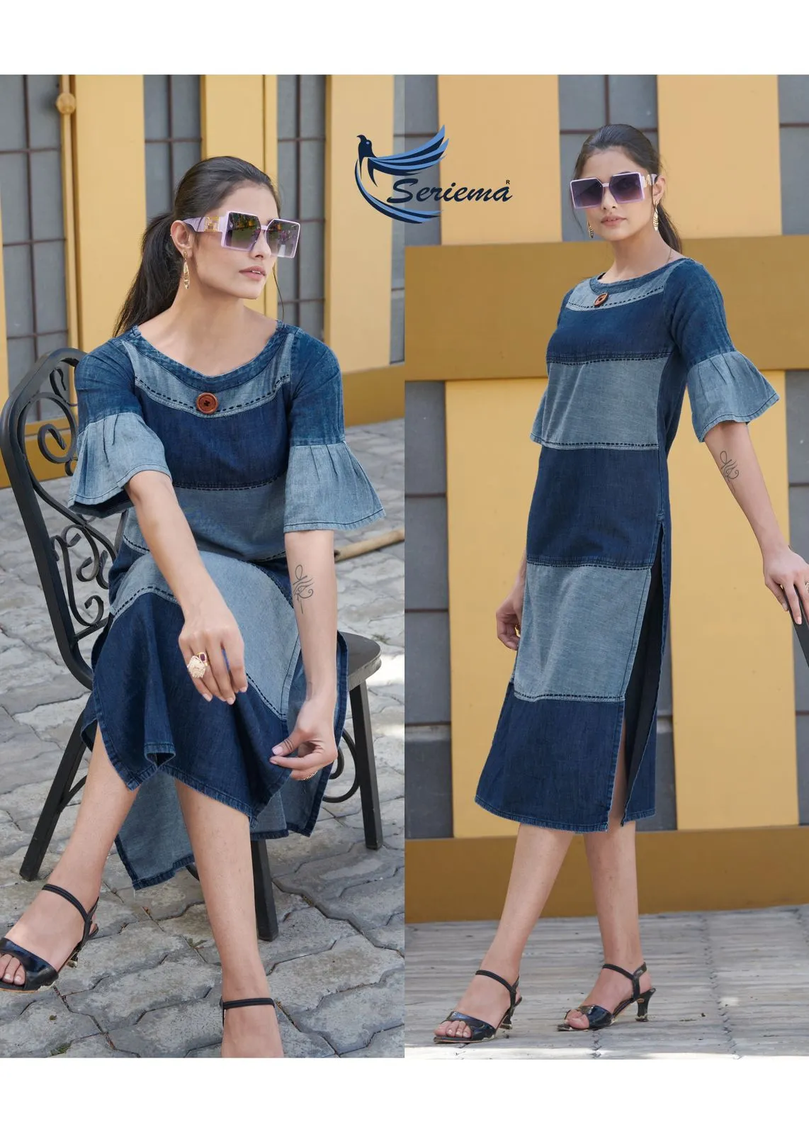 Cotton Denim Long Kurtis Kumb Capture 6