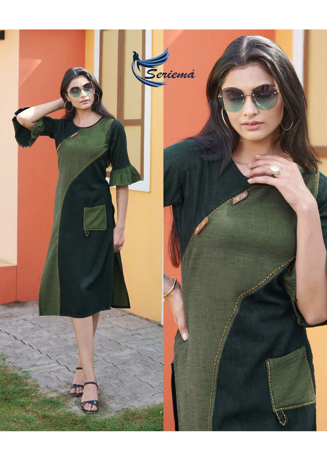Cotton Denim Long Kurtis Kumb Capture 6