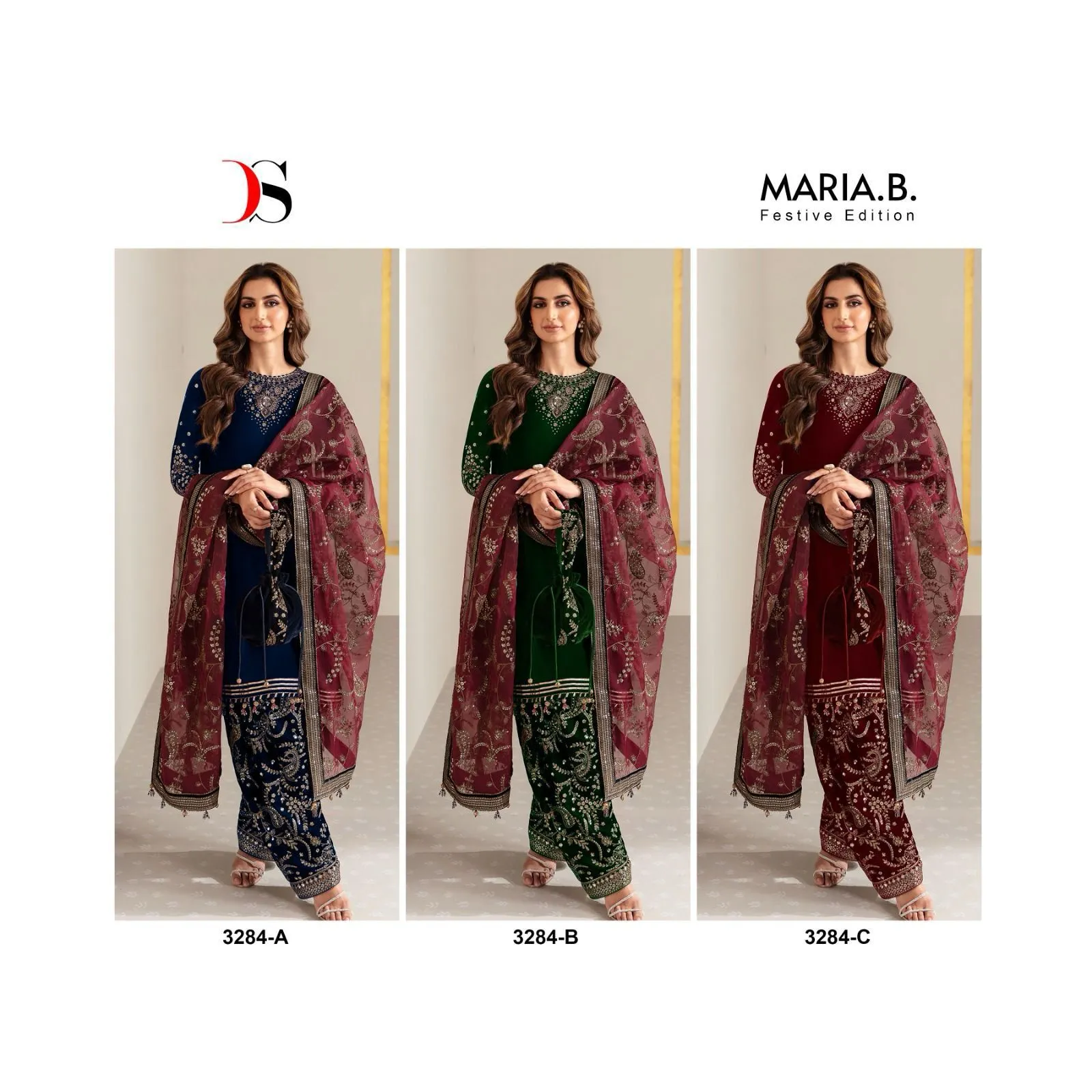 Deepsy Heavy Embroidery Designer Wedding Collection Ethnic Pakistani Suit Maria.b Festive