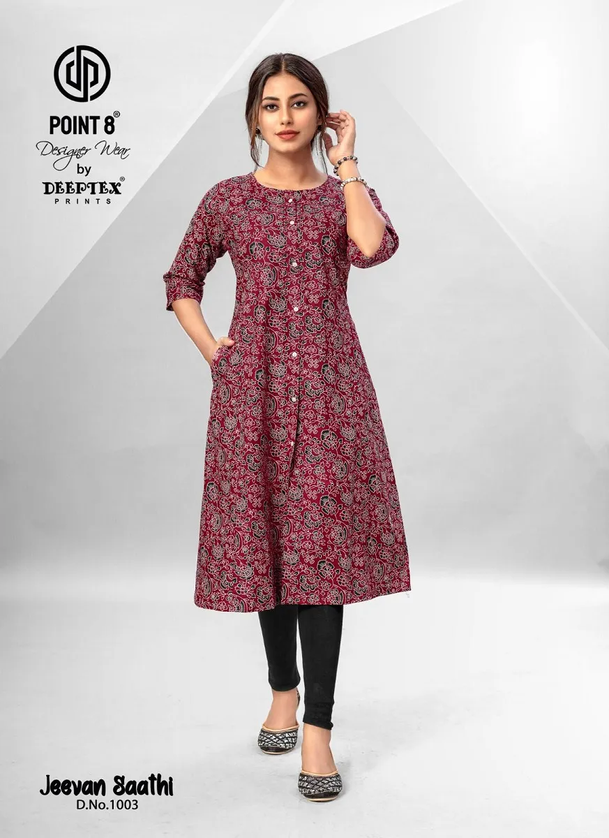 Deeptex Jeevan Sathi Vol 1 front Slit Cut Flair Style Ethnic Kurti