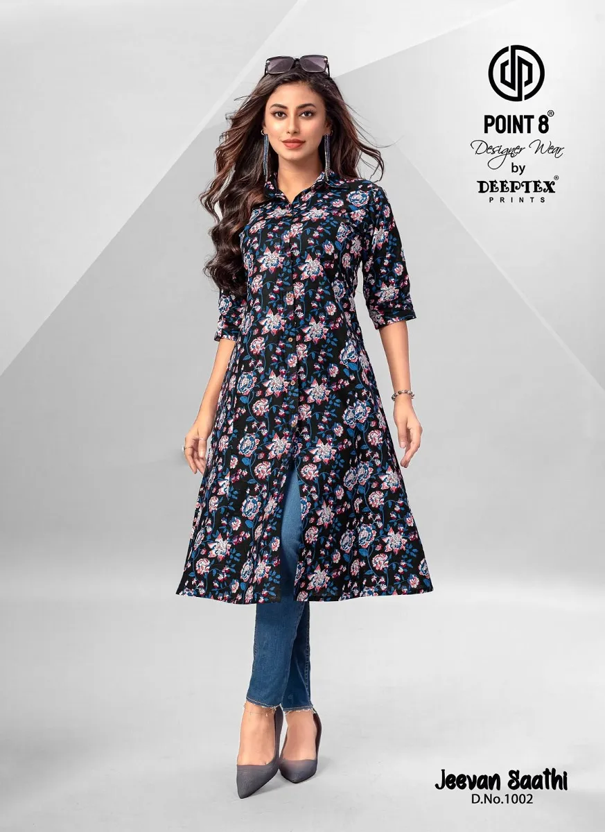 Deeptex Jeevan Sathi Vol 1 front Slit Cut Flair Style Ethnic Kurti