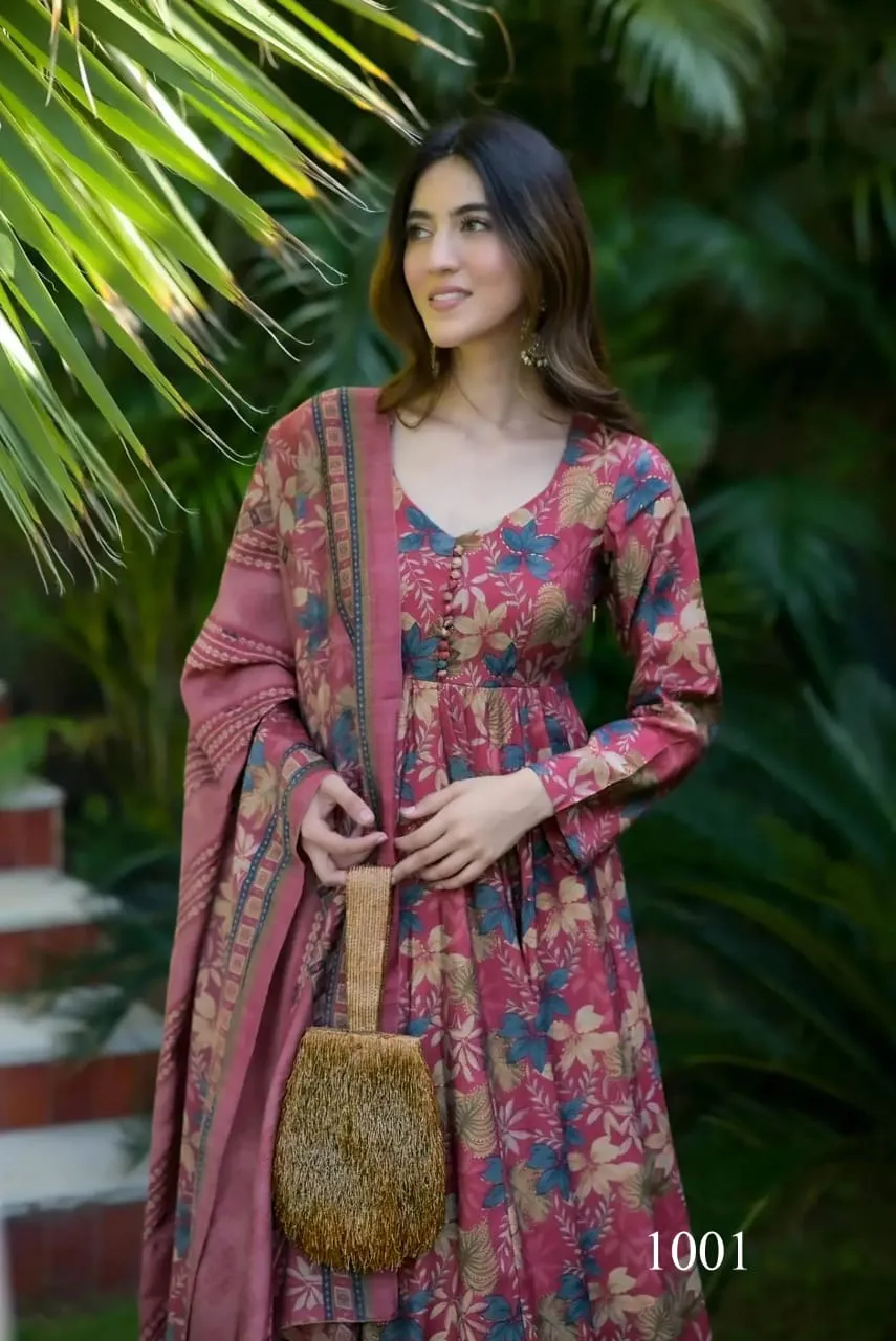 Digital Printed Kurti Dupatta Set With Big Flair Jaipuri Print Lucaya Vyoma Vol 1