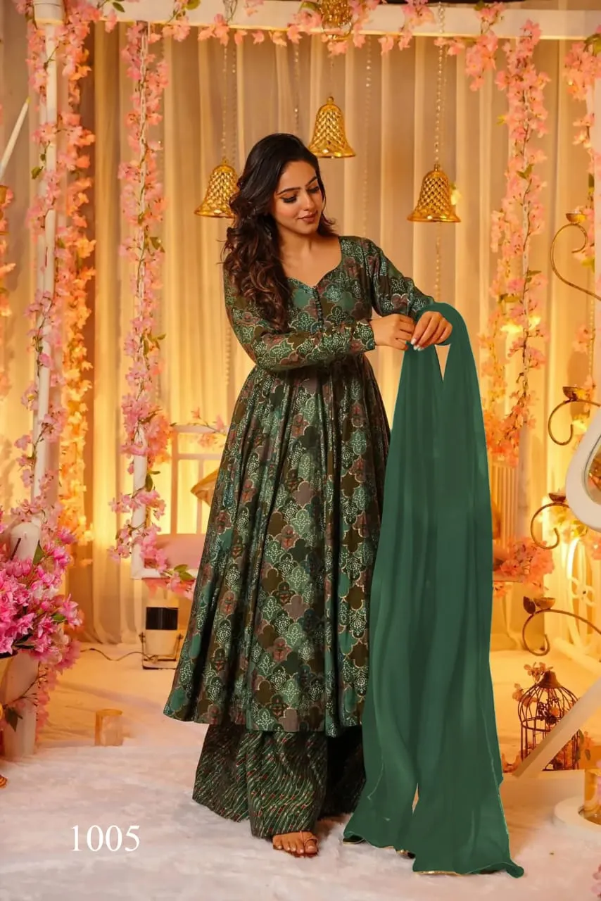 Digital Printed Kurti Dupatta Set With Big Flair Jaipuri Print Lucaya Vyoma Vol 1