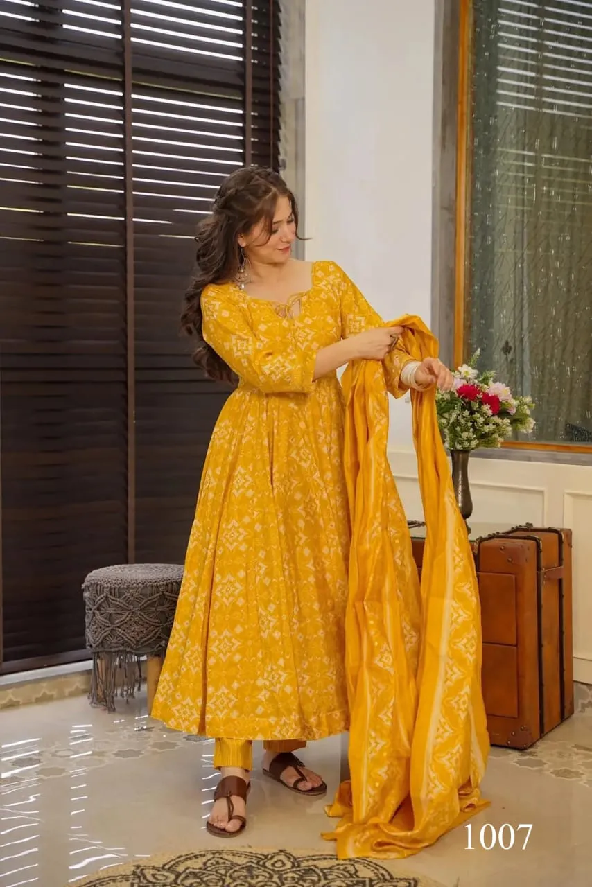 Digital Printed Kurti Dupatta Set With Big Flair Jaipuri Print Lucaya Vyoma Vol 1