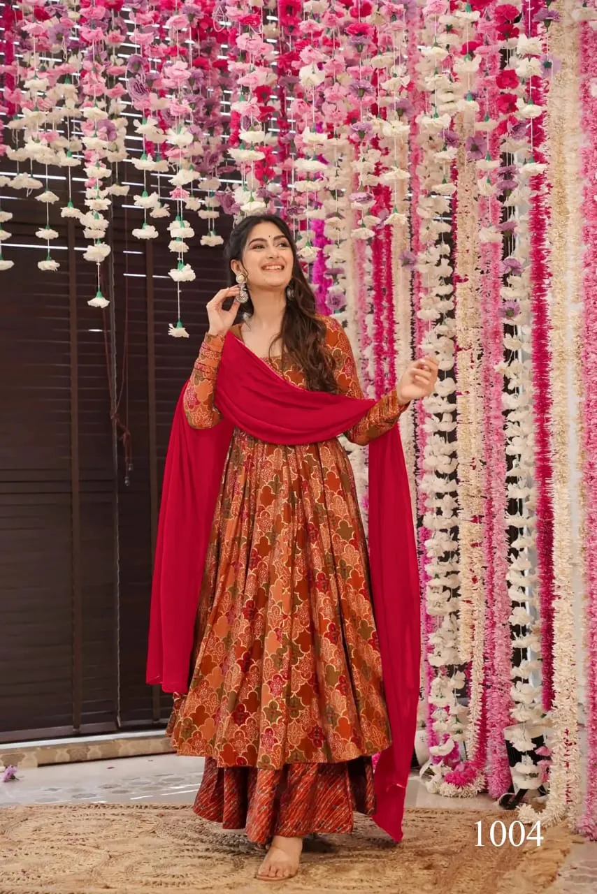 Digital Printed Kurti Dupatta Set With Big Flair Jaipuri Print Lucaya Vyoma Vol 1