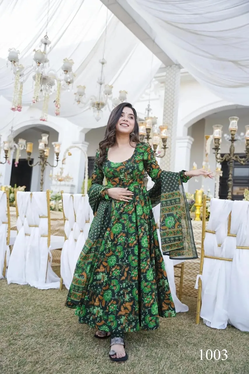 Digital Printed Kurti Dupatta Set With Big Flair Jaipuri Print Lucaya Vyoma Vol 1
