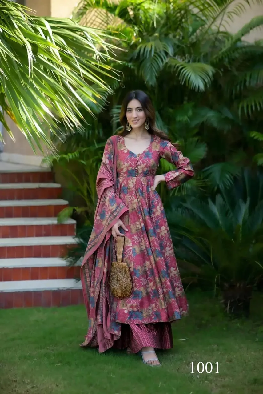 Digital Printed Kurti Dupatta Set With Big Flair Jaipuri Print Lucaya Vyoma Vol 1