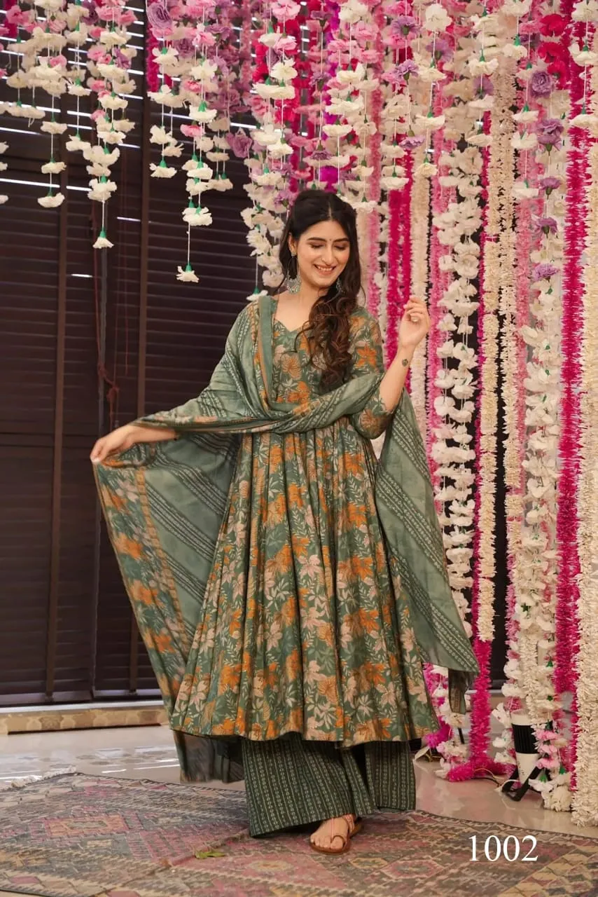 Digital Printed Kurti Dupatta Set With Big Flair Jaipuri Print Lucaya Vyoma Vol 1