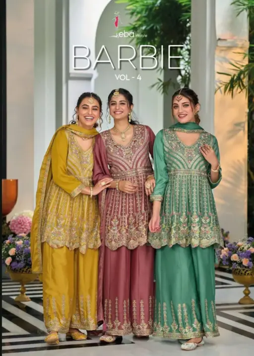Fancy Boutique Style Short Top With Plazzo Salwar Ethnic Suit Eba Barbie Vol - 4