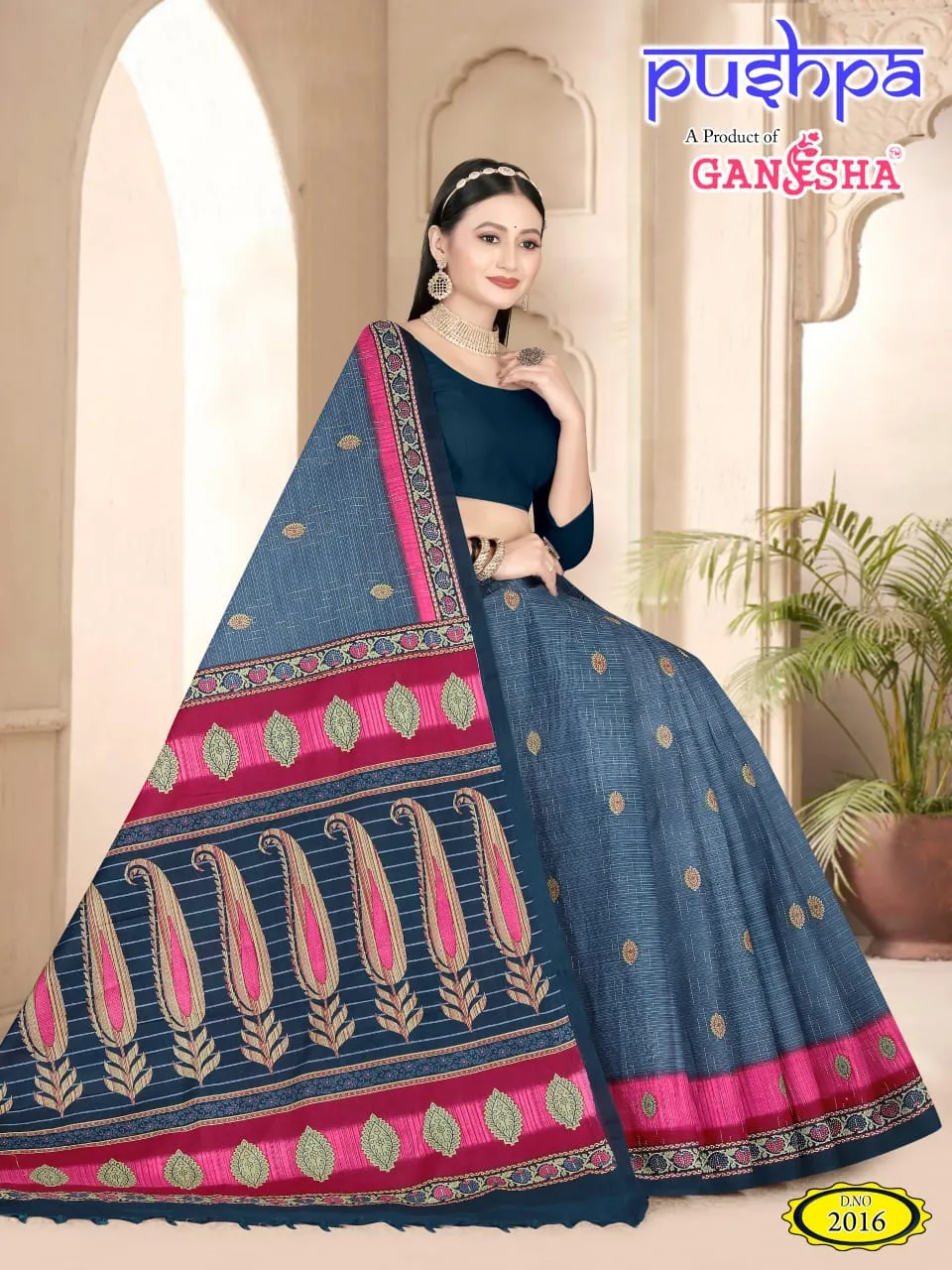 Heavy Cotton Printed Lehenga Choli Ganesha Pushpa Vol 02