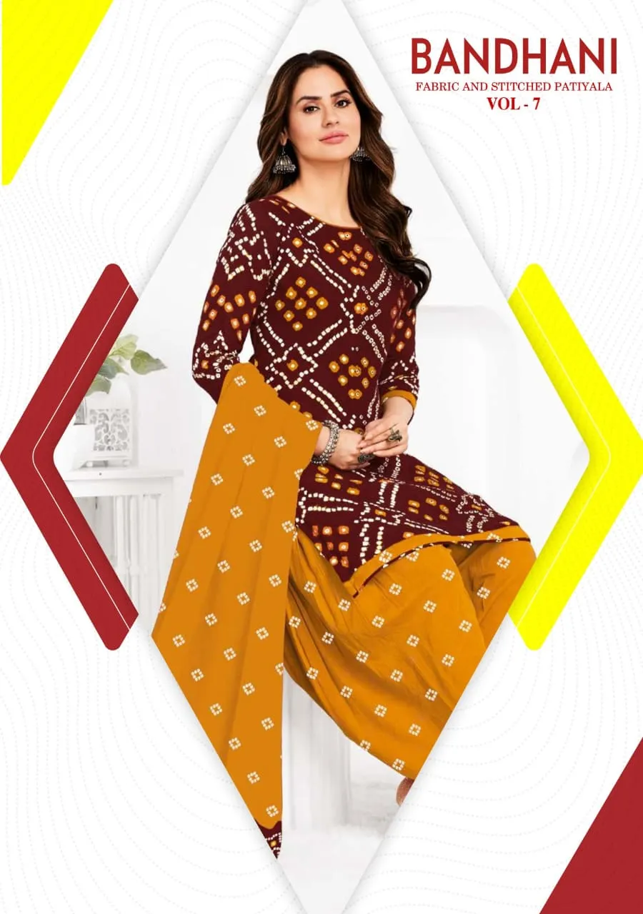 Unstitched Bandhni printed Cotton Salwar Suit Ganpati Bandhani Vol 7 Daily Wear Ethnic Suit
