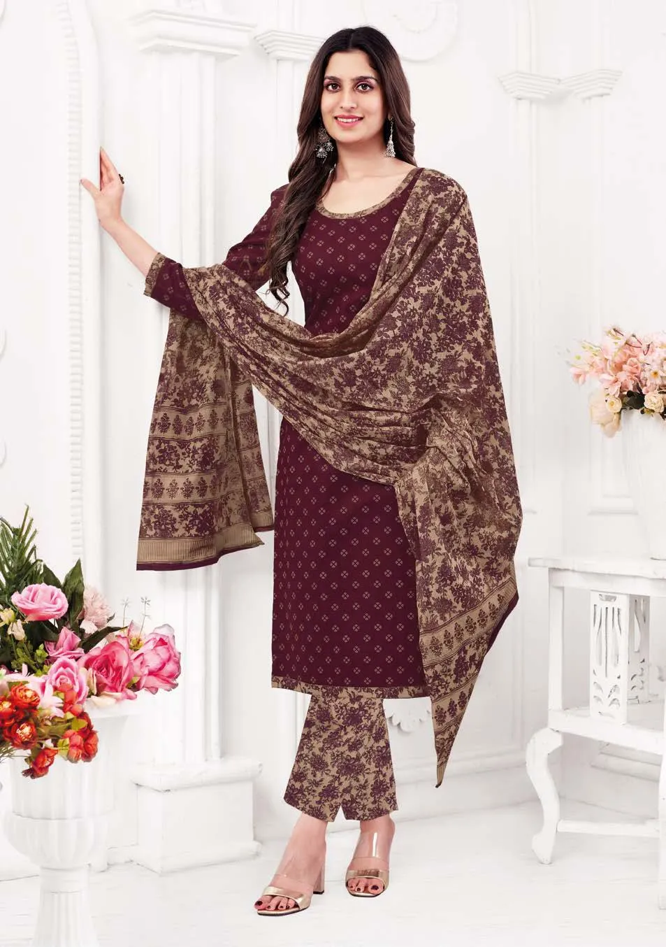 Ganpati Gouri Vol 8 Readymade Cotton Printed Straight Suit Ethnic Wear