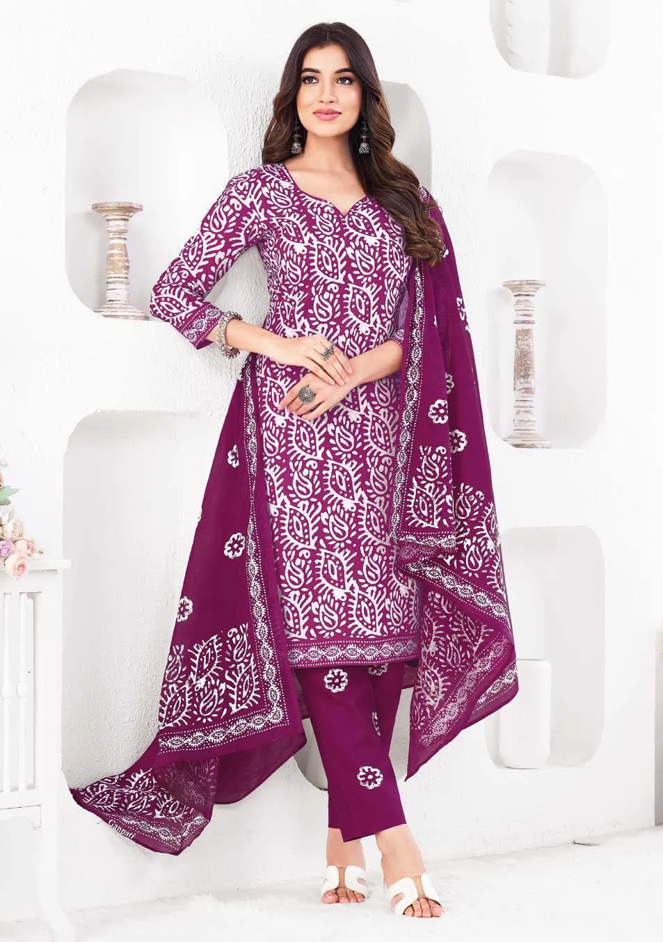 Ganpati Gouri Vol 8 Readymade Cotton Printed Straight Suit Ethnic Wear