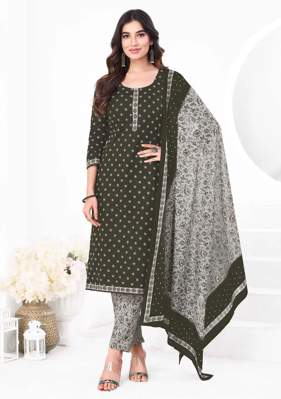 Ganpati Gouri Vol 8 Readymade Cotton Printed Straight Suit Ethnic Wear