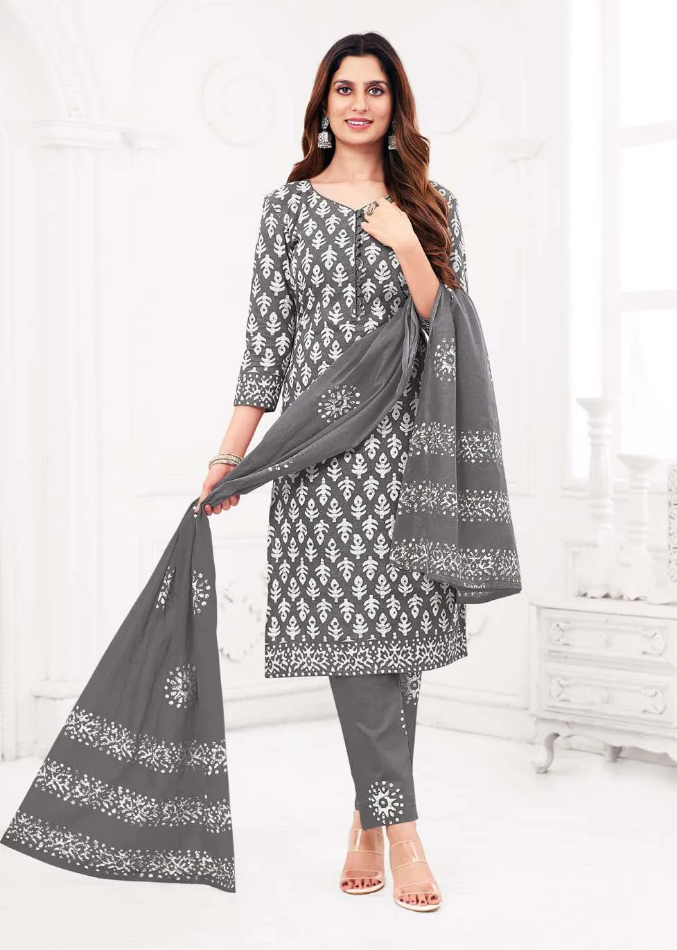 Ganpati Gouri Vol 8 Readymade Cotton Printed Straight Suit Ethnic Wear