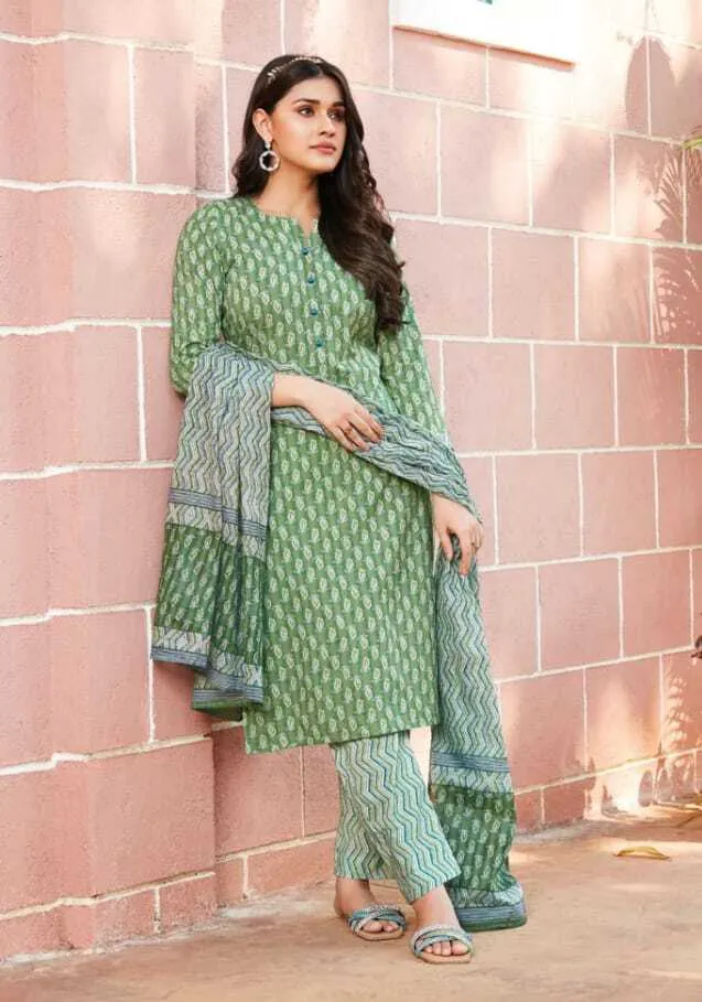 Ganpati Jaipuri Pant Vol 12 Floral Printed Cotton Straight Salwar Suit Unstitched
