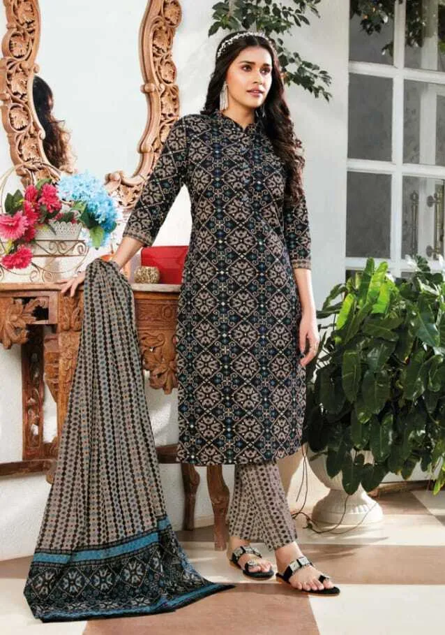 Ganpati Jaipuri Pant Vol 12 Floral Printed Cotton Straight Salwar Suit Unstitched
