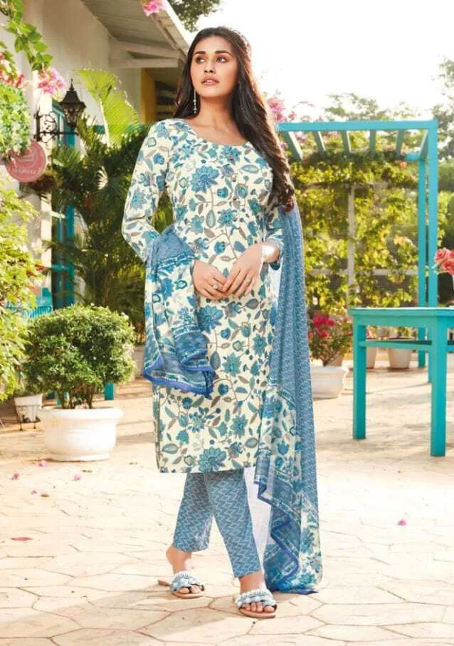 Ganpati Jaipuri Pant Vol 12 Floral Printed Cotton Straight Salwar Suit Unstitched