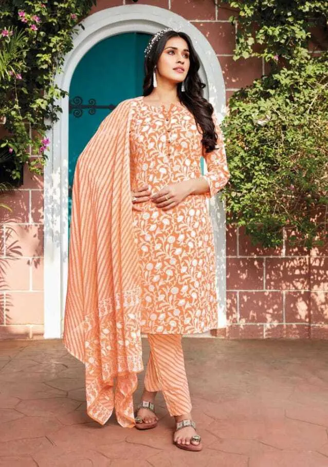 Ganpati Jaipuri Pant Vol 12 Floral Printed Cotton Straight Salwar Suit Unstitched