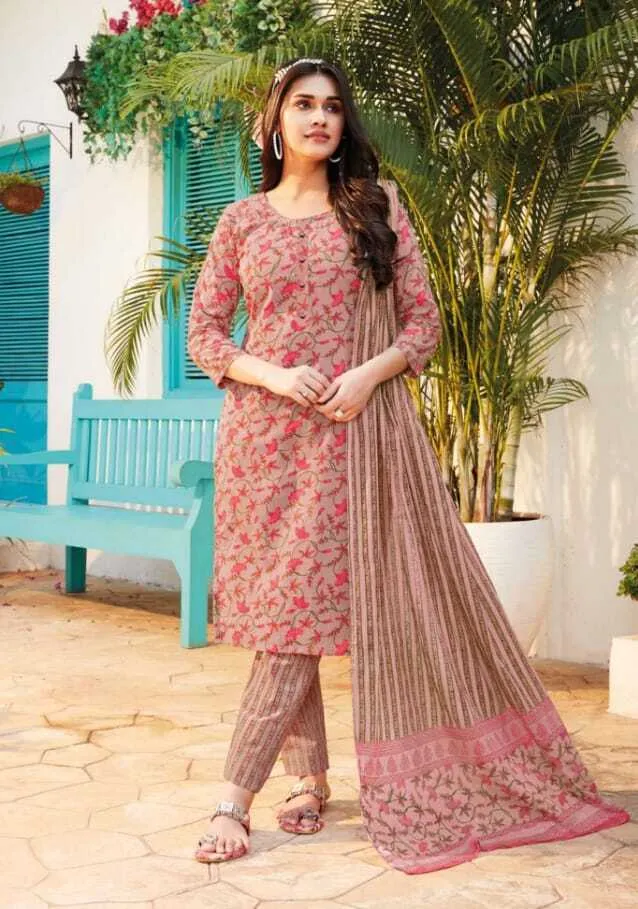 Ganpati Jaipuri Pant Vol 12 Floral Printed Cotton Straight Salwar Suit Unstitched