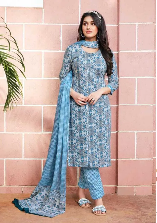 Ganpati Jaipuri Pant Vol 12 Floral Printed Cotton Straight Salwar Suit Unstitched