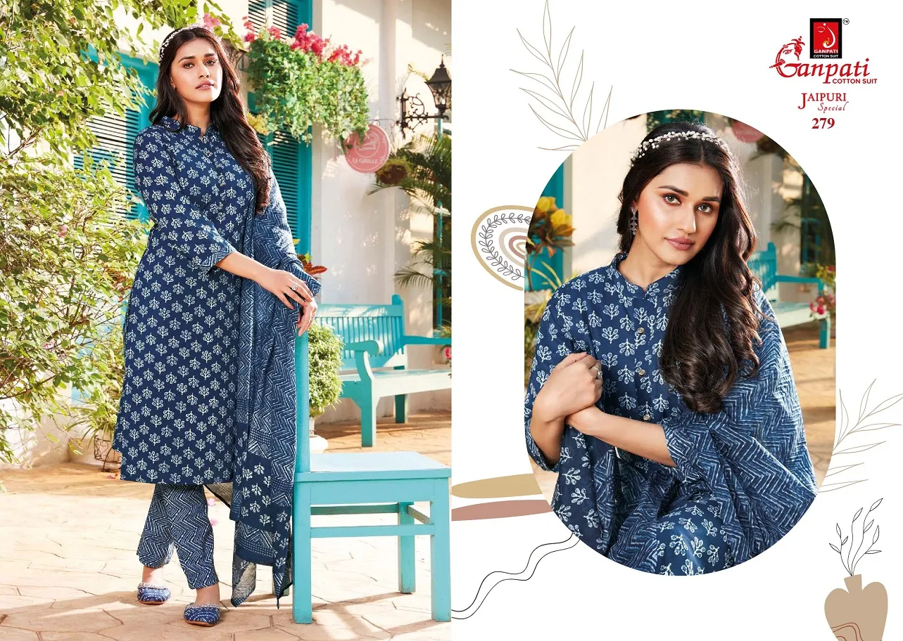 Daily Wear Heavy Cotton Printed Big Size Salwar Suit Ganpati Jaipuri Vol 12  Summer Wear Ethnic Suit