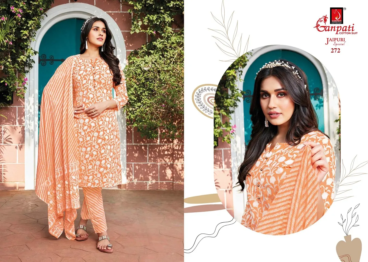 Daily Wear Heavy Cotton Printed Big Size Salwar Suit Ganpati Jaipuri Vol 12  Summer Wear Ethnic Suit