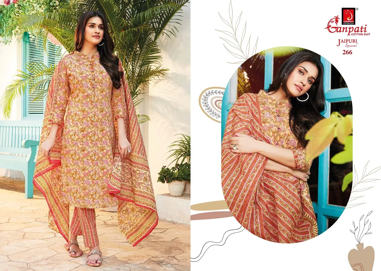 Daily Wear Heavy Cotton Printed Big Size Salwar Suit Ganpati Jaipuri Vol 12  Summer Wear Ethnic Suit