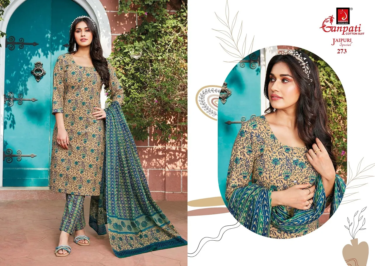 Daily Wear Heavy Cotton Printed Big Size Salwar Suit Ganpati Jaipuri Vol 12  Summer Wear Ethnic Suit