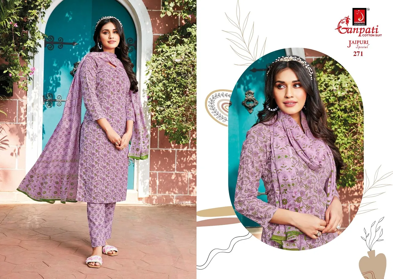 Daily Wear Heavy Cotton Printed Big Size Salwar Suit Ganpati Jaipuri Vol 12  Summer Wear Ethnic Suit