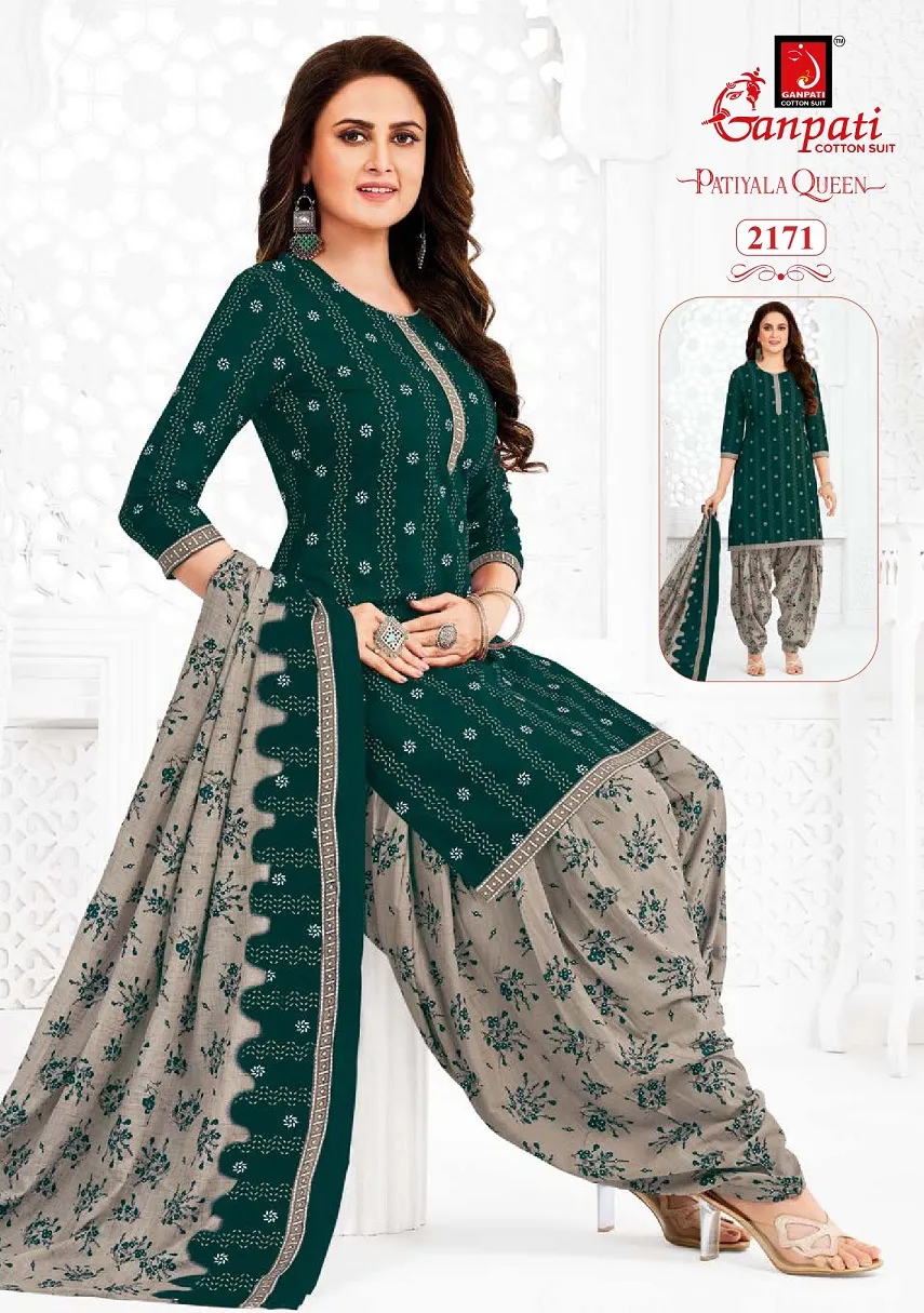 Ganpati Patiyala Queen Patiyala Vol 10 Stitched Patiala Cotton Printed Salwar Suit