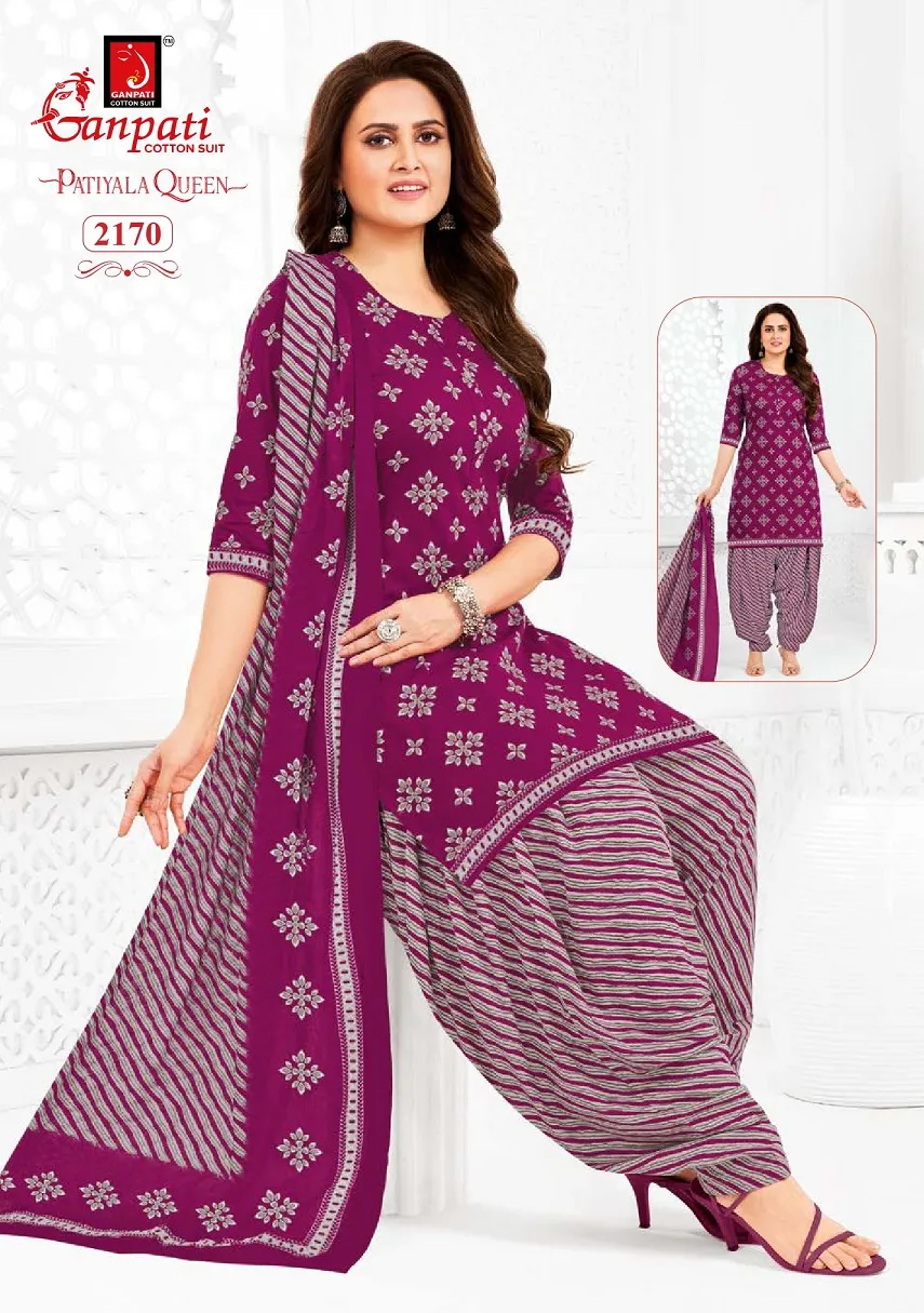 Ganpati Patiyala Queen Patiyala Vol 10 Stitched Patiala Cotton Printed Salwar Suit