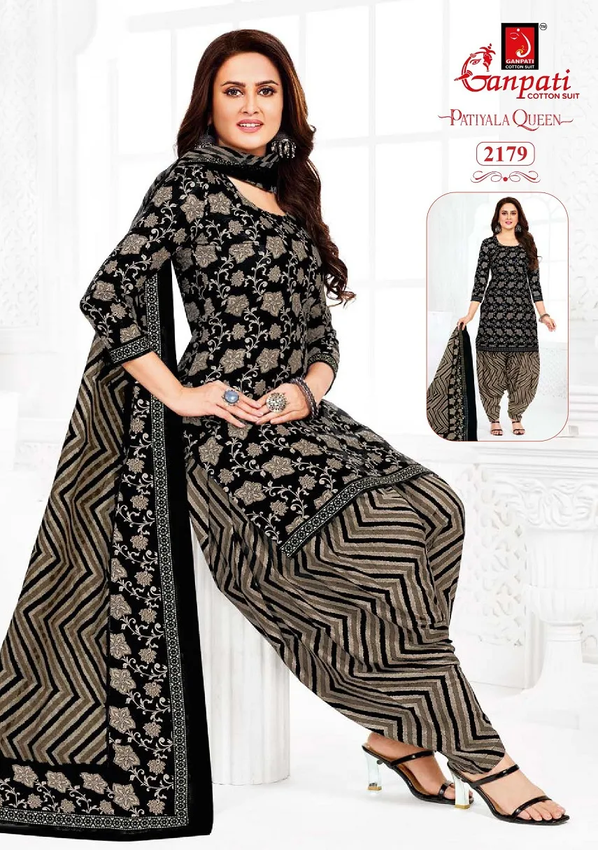 Ganpati Patiyala Queen Patiyala Vol 10 Stitched Patiala Cotton Printed Salwar Suit
