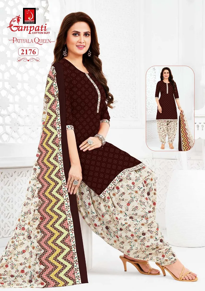 Ganpati Patiyala Queen Patiyala Vol 10 Stitched Patiala Cotton Printed Salwar Suit