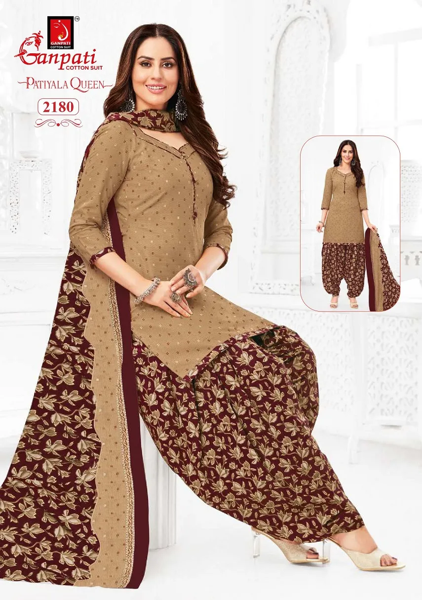 Ganpati Patiyala Queen Patiyala Vol 10 Stitched Patiala Cotton Printed Salwar Suit