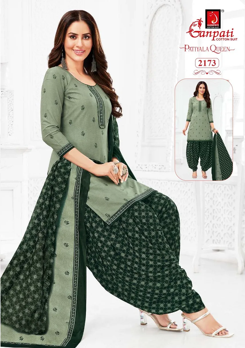 Ganpati Patiyala Queen Patiyala Vol 10 Stitched Patiala Cotton Printed Salwar Suit
