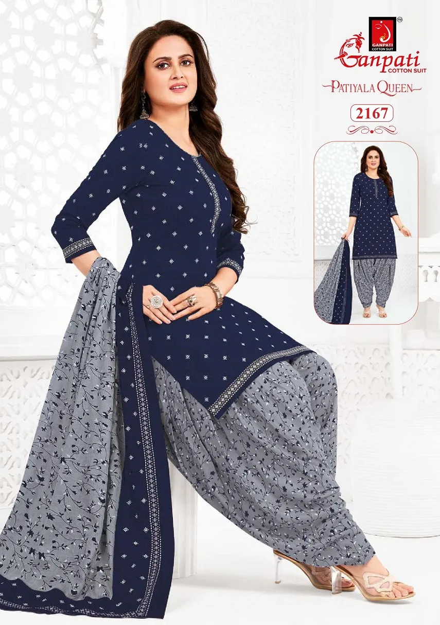 Ganpati Patiyala Queen Patiyala Vol 10 Stitched Patiala Cotton Printed Salwar Suit