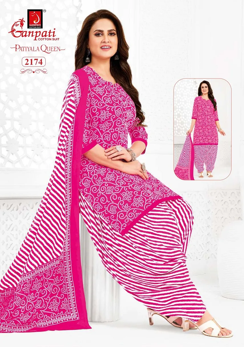 Ganpati Patiyala Queen Patiyala Vol 10 Stitched Patiala Cotton Printed Salwar Suit