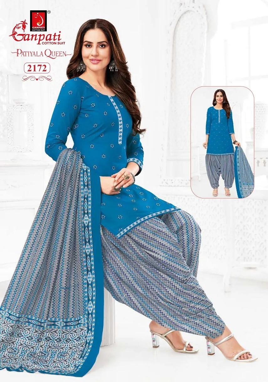 Ganpati Patiyala Queen Patiyala Vol 10 Stitched Patiala Cotton Printed Salwar Suit