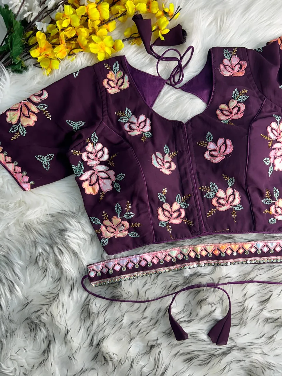 Heavy Embroidery Soft Georgette Readymade Blouse