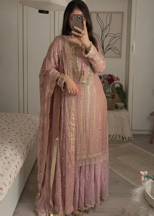 Heavy Georgette Viral Bollywood Style Plazzo Salwar Ethnic Suit